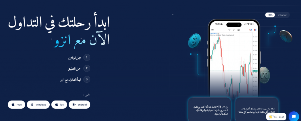منصات التداول لدى شركة إنزو INZO