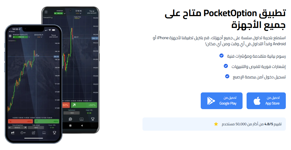 منصات شركة Pocket Option